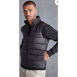 NEXT‎ Signature Mens Black Puffer Vest Italian Fabric Sleeveless Jacket